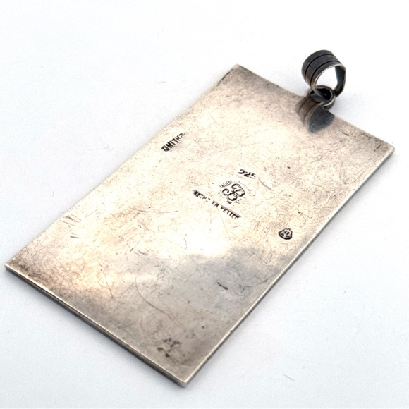 Vintage Large Aztec Idol Mayan Tribal Sterling 925 MEXICO Silver Pendant - Picture 6 of 8